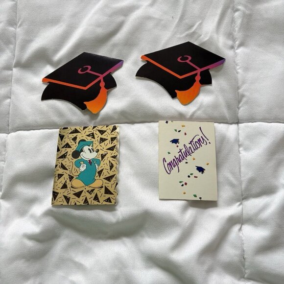 Celebrations by Gibson Other - Vintage Lot of (4) 80s 90s Graduation Graduate Greeting MINI Cards Disney UNUSED